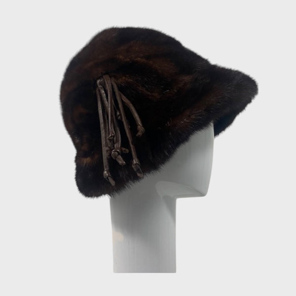 Vintage Dark Mahogany Floppy Style Mink Hat