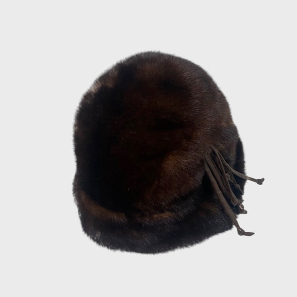 Vintage Dark Mahogany Floppy Style Mink Hat