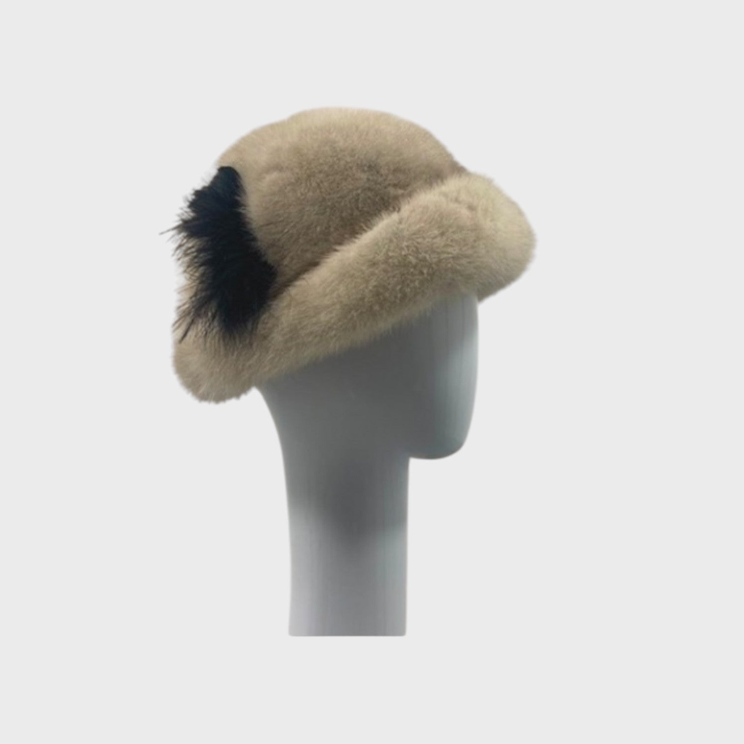 VINTAGE VIOLET MINK HAT - FEATHERS