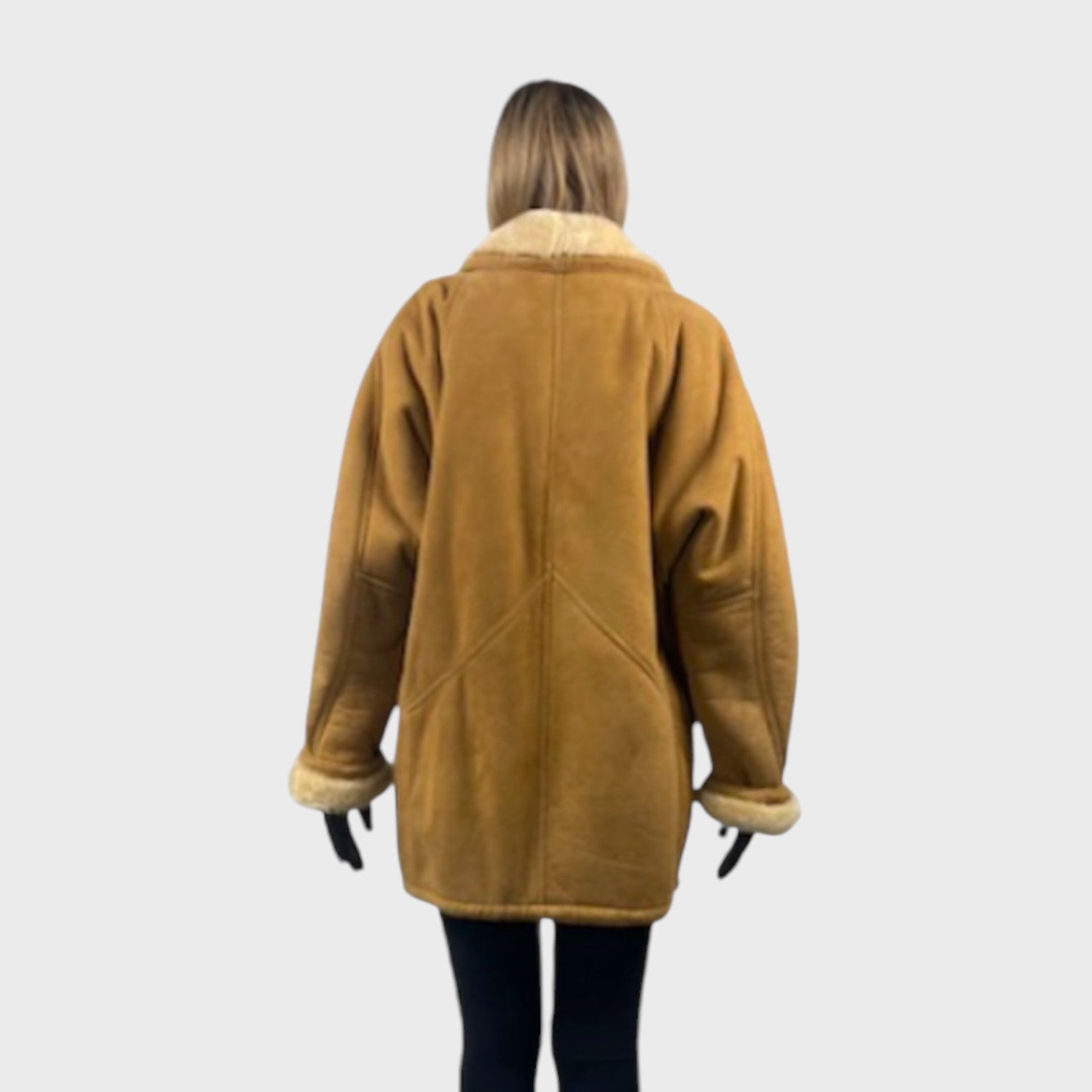 WOMENS VINTAGE WHISKEY SHEARLING JACKET