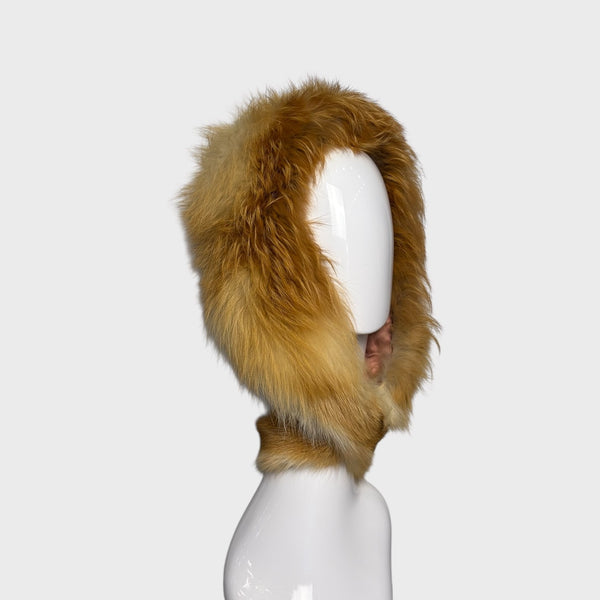 Natural Canadian red fox hood