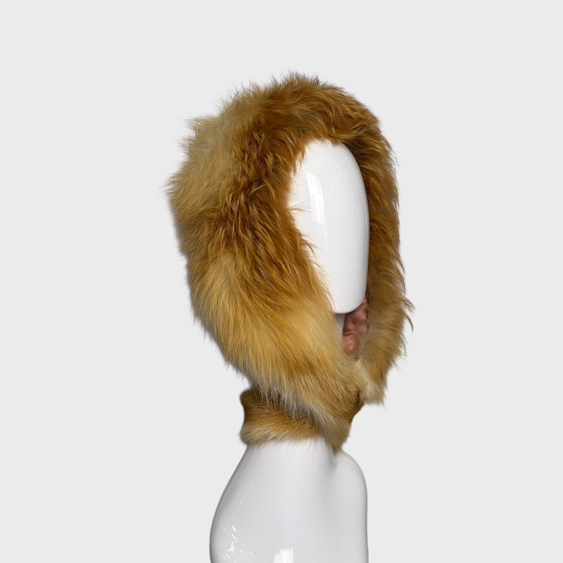 Natural Canadian red fox hood