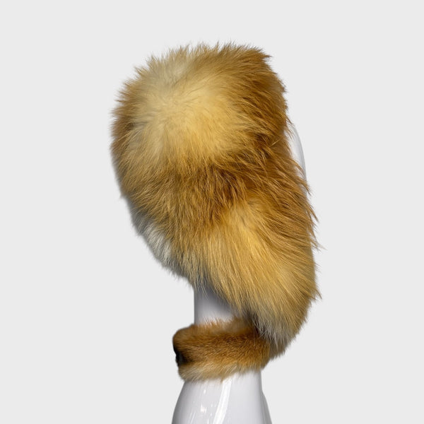 Natural Canadian red fox hood