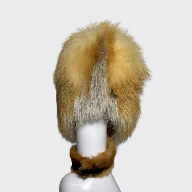 Natural Canadian red fox hood
