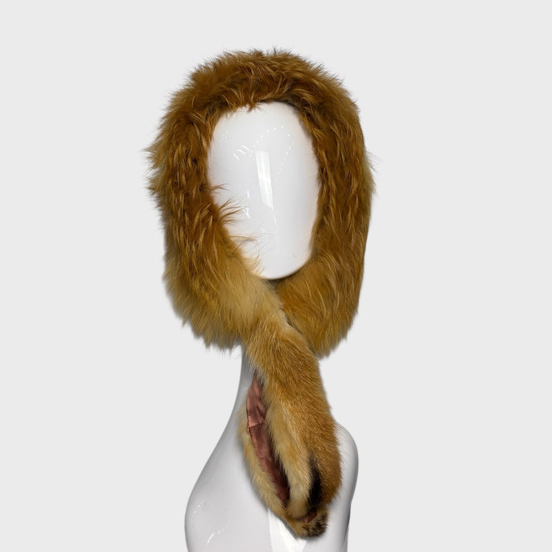 Natural Canadian red fox hood