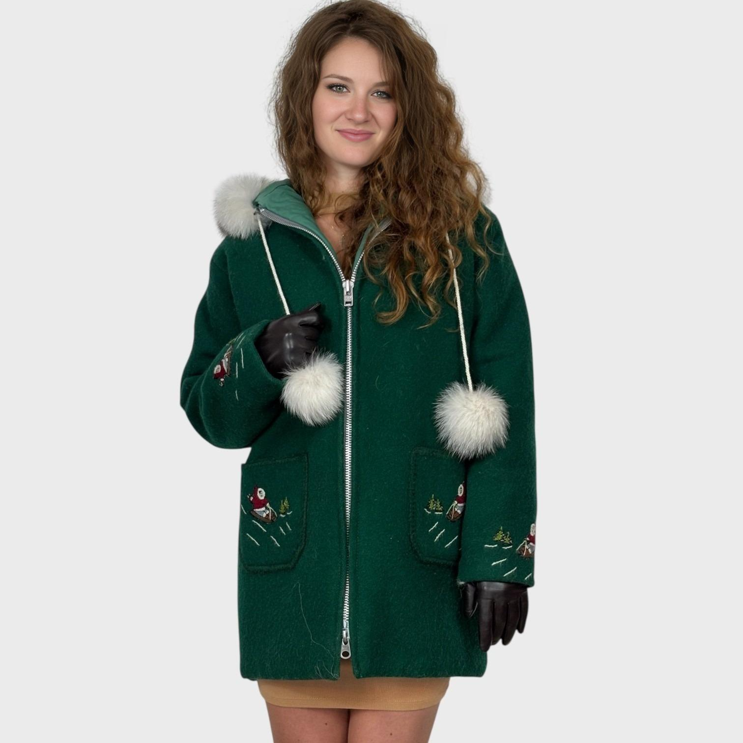 Vintage Green Inuit Wool Parka