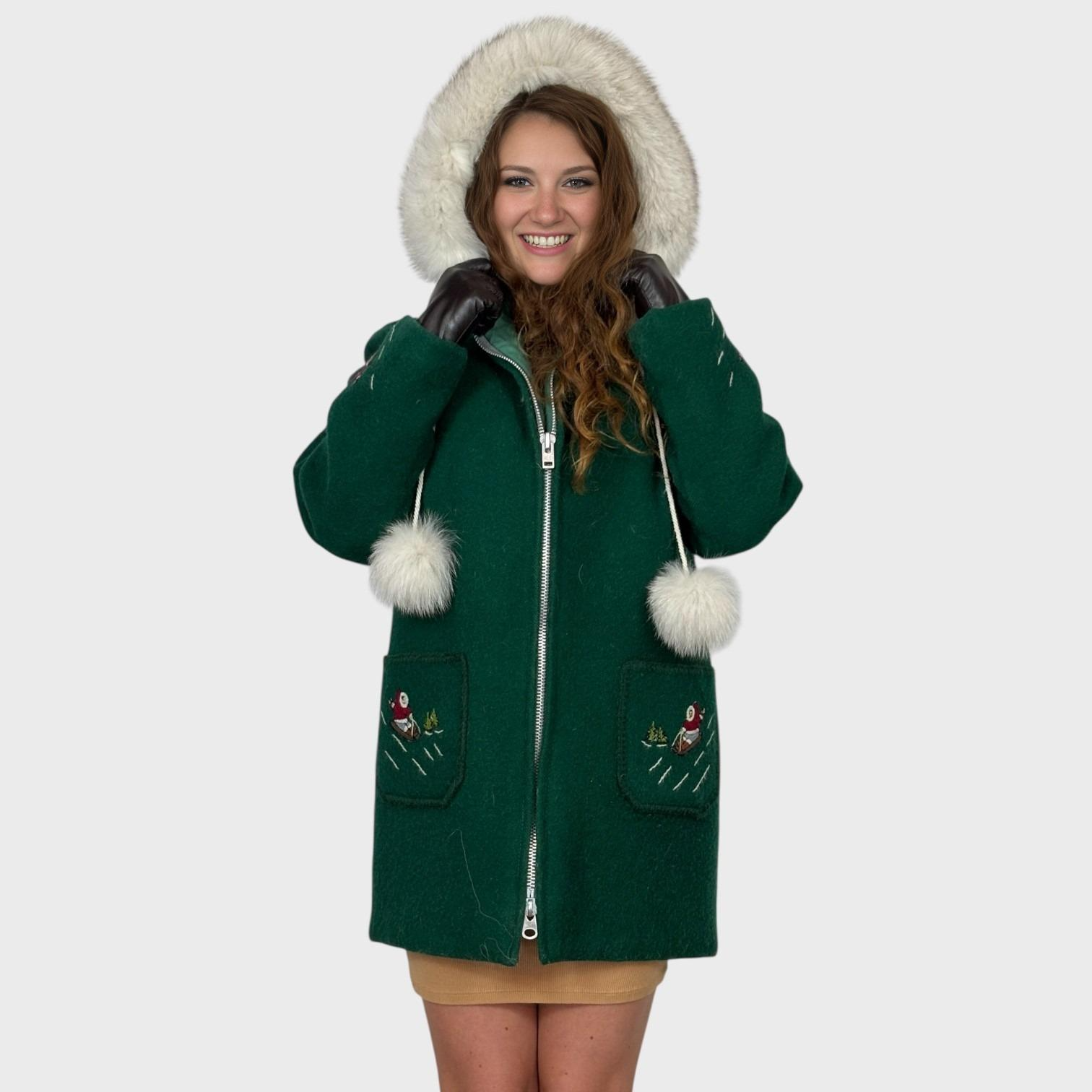 Vintage Green Inuit Wool Parka