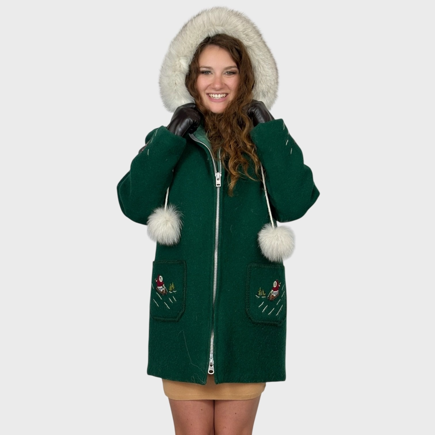 Vintage Green Inuit Wool Parka