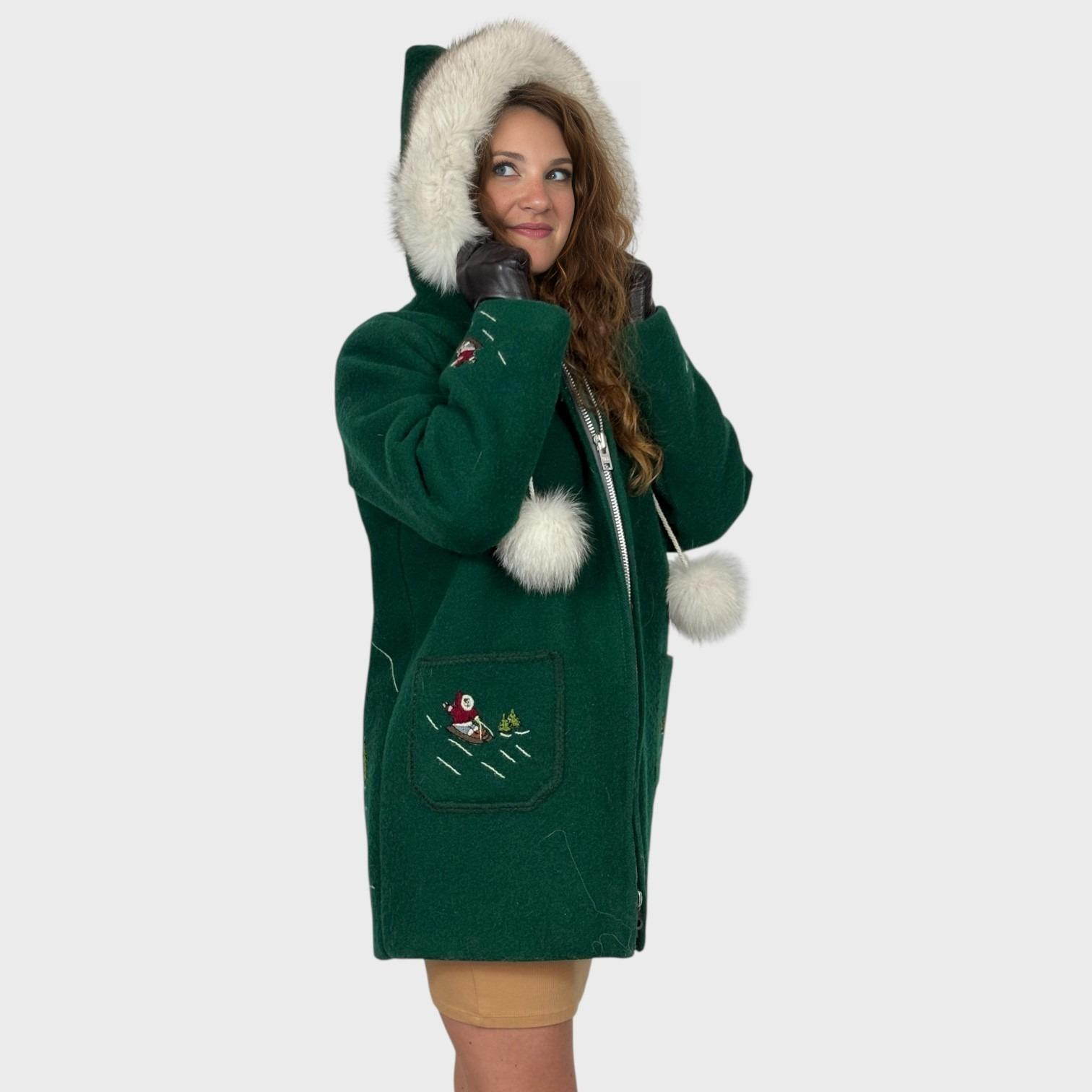 Vintage Green Inuit Wool Parka