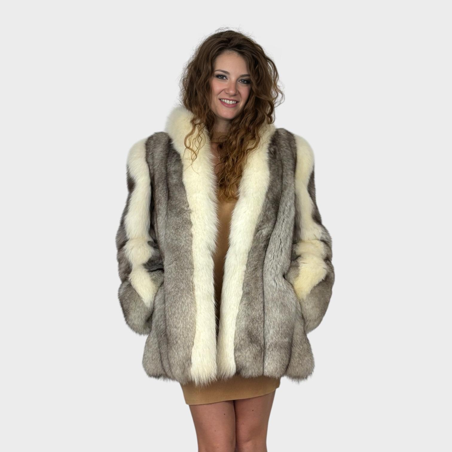 Blue Fox Jacket-Shadow Fox Trim