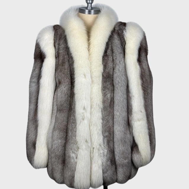 Blue Fox Jacket-Shadow Fox Trim