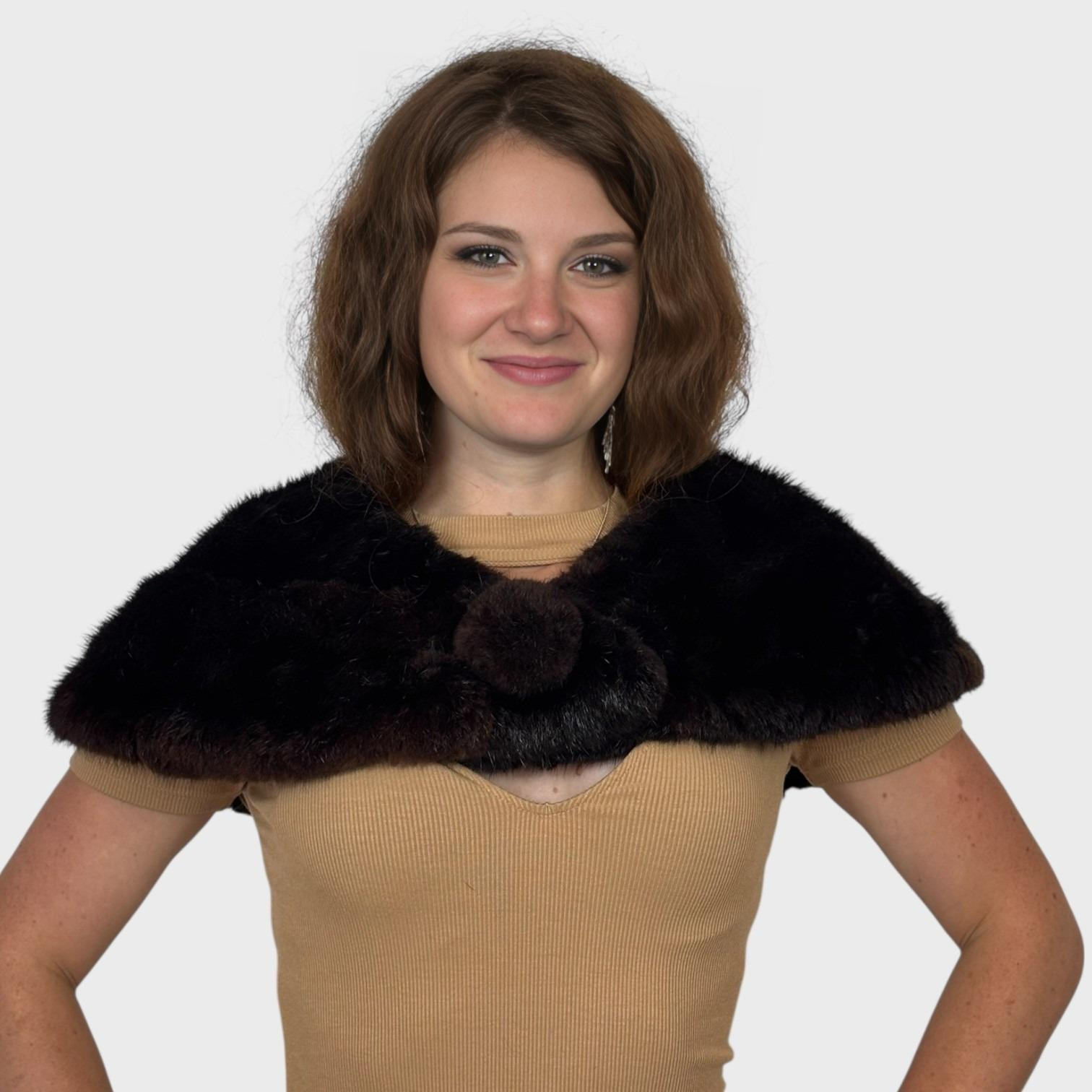 Brown Dyed Muskrat Stole