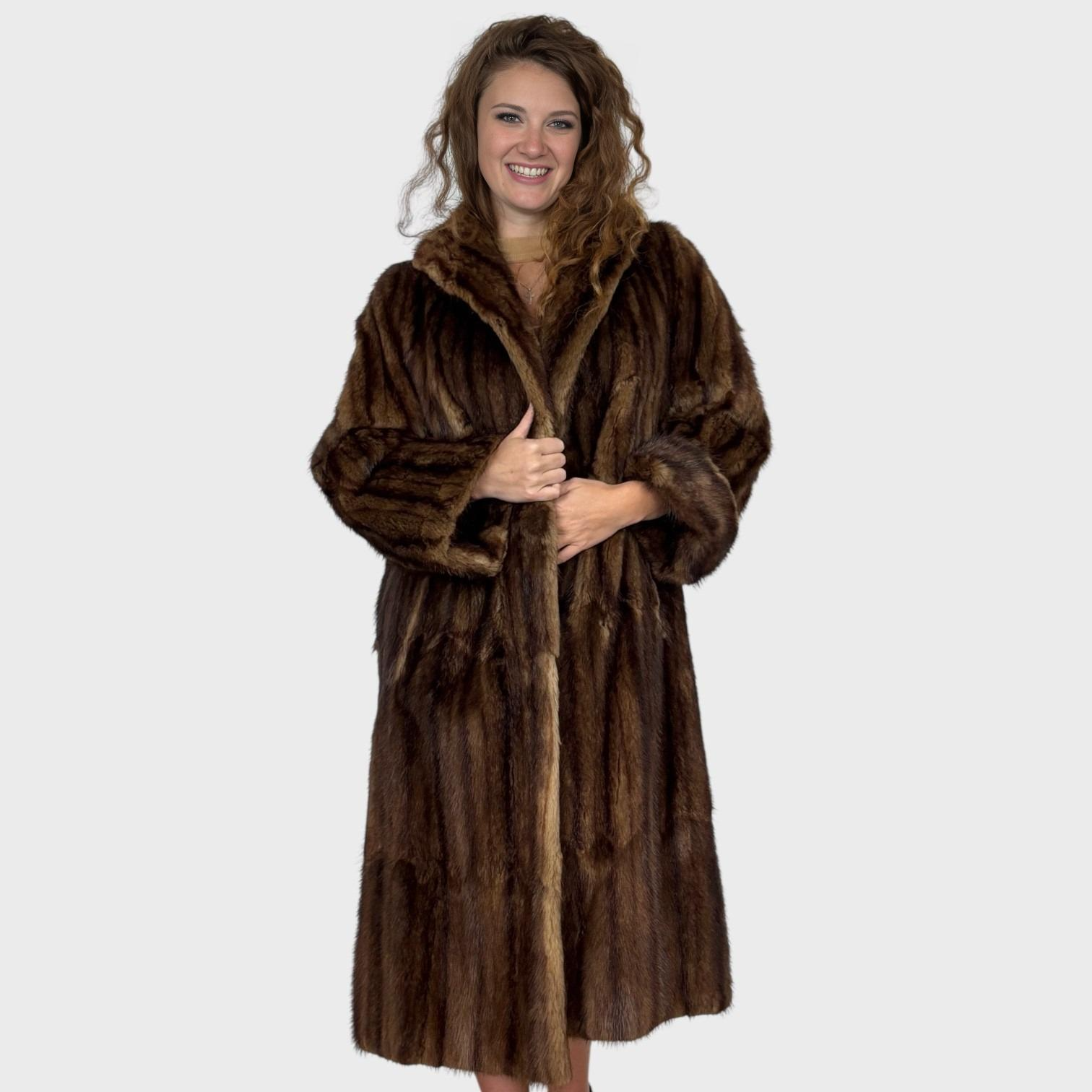Brown  Dyed Muskrat Coat