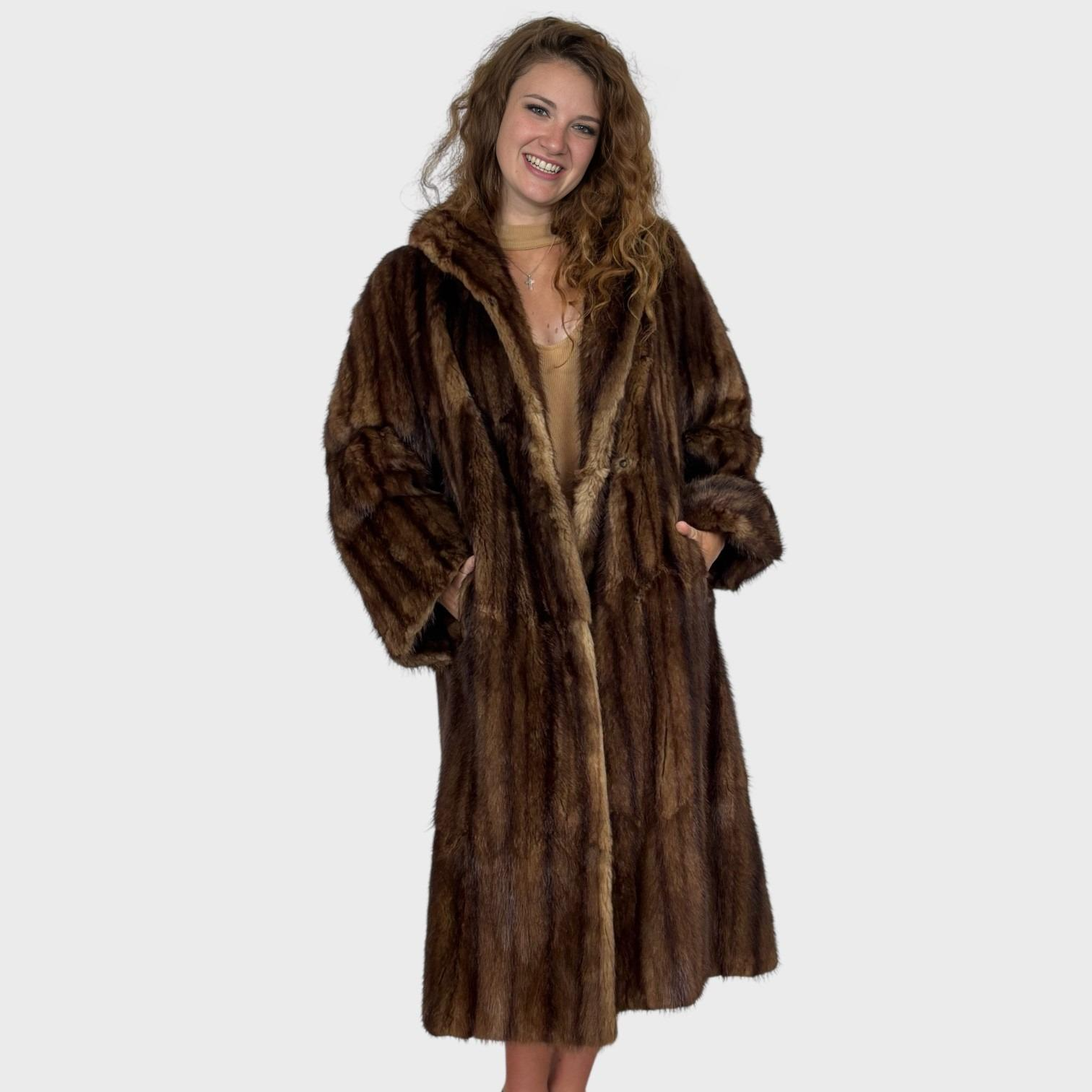 Brown  Dyed Muskrat Coat