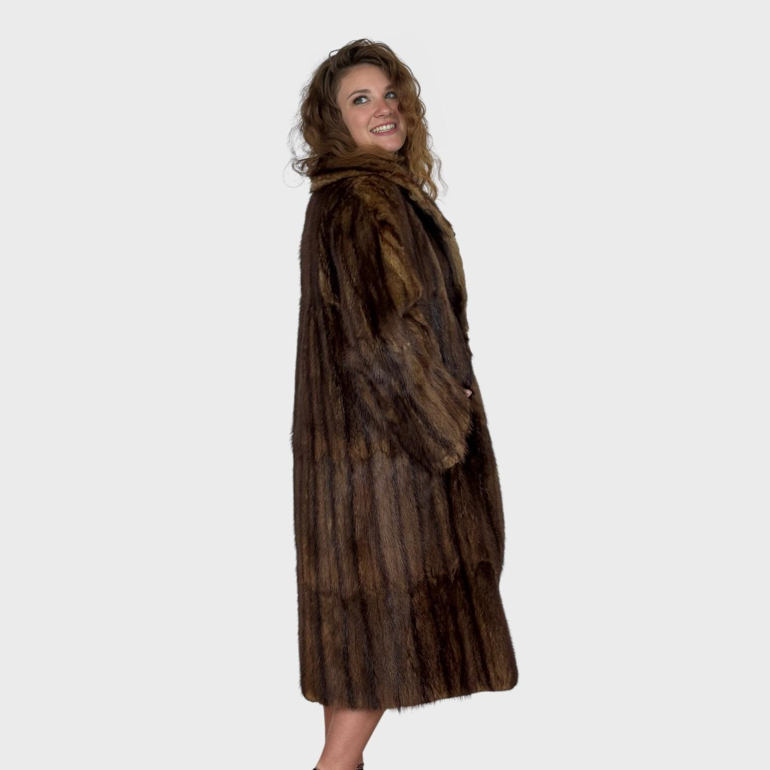 Brown  Dyed Muskrat Coat