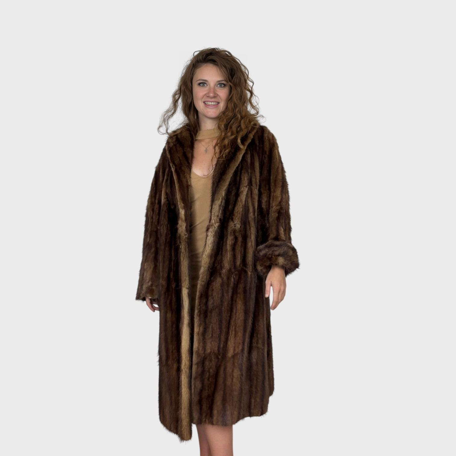 Brown  Dyed Muskrat Coat