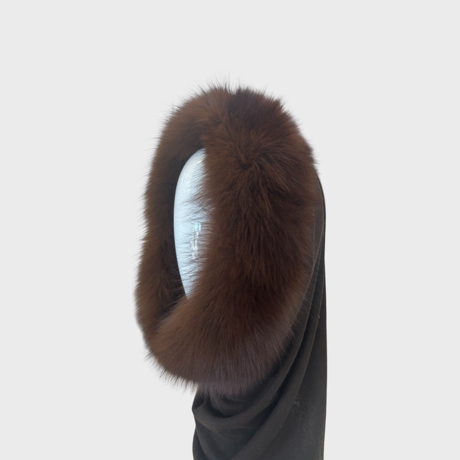 Sable Dyed Fox Knit Neckwarmer / Hood