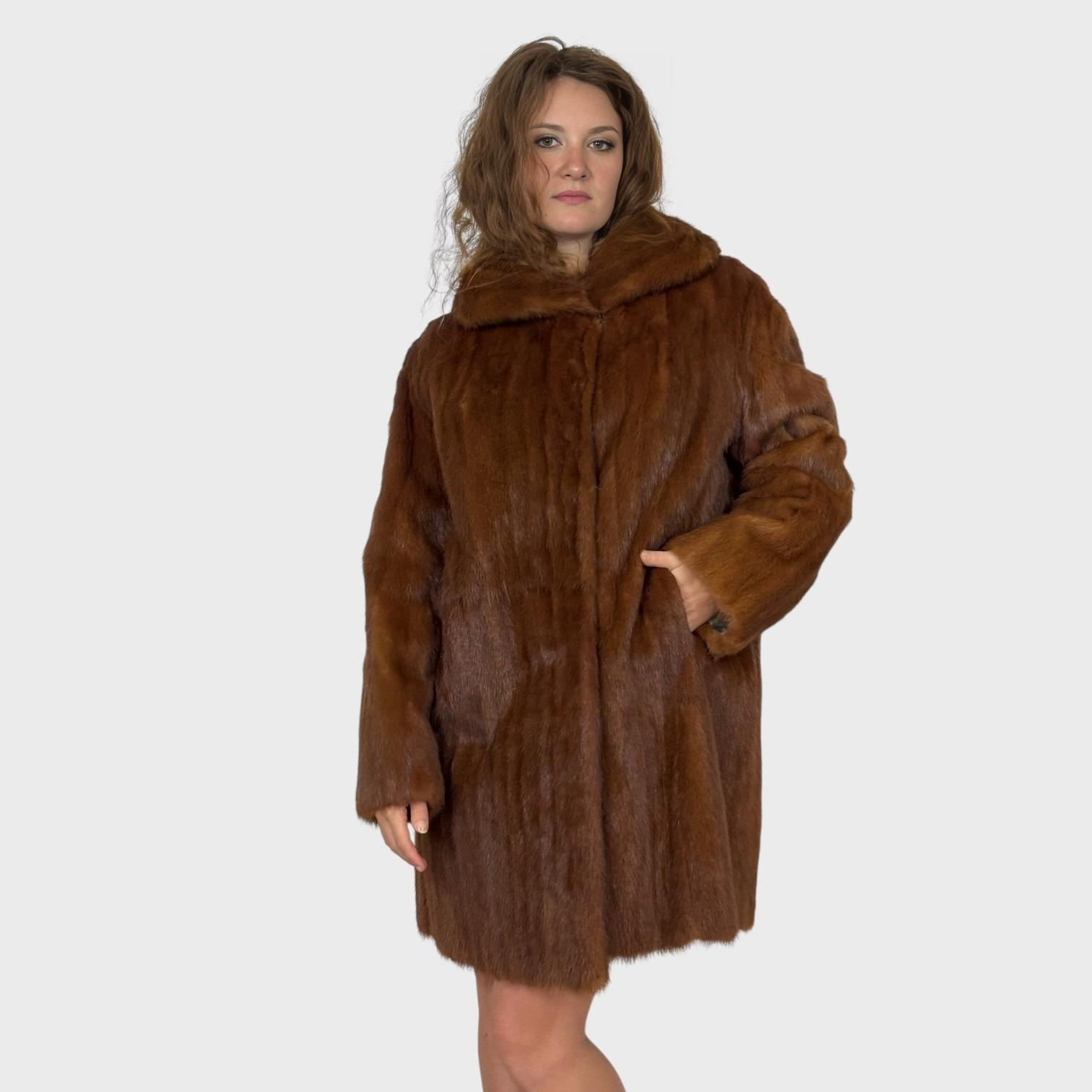 Brown dyed China Mink Jacket