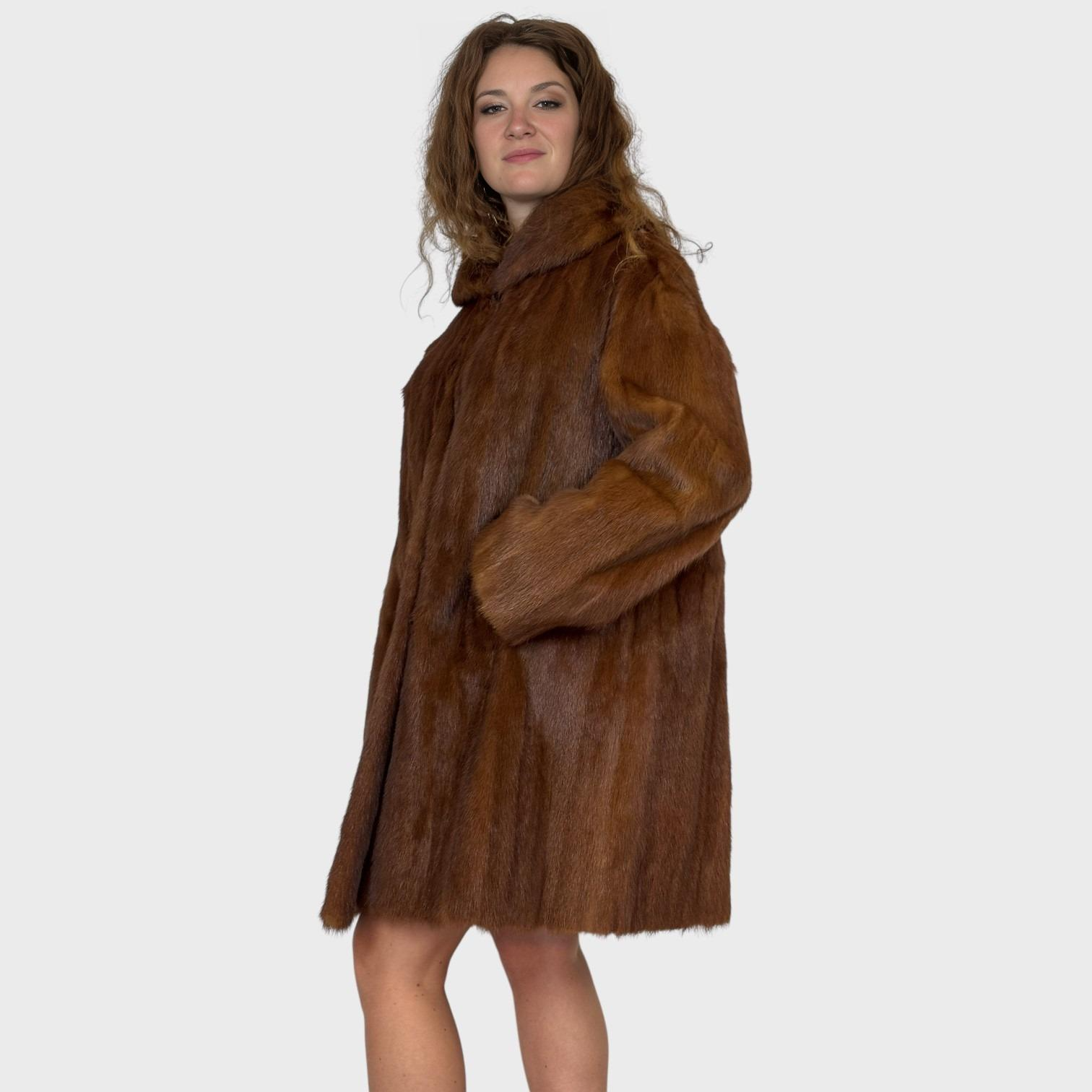 Brown dyed China Mink Jacket