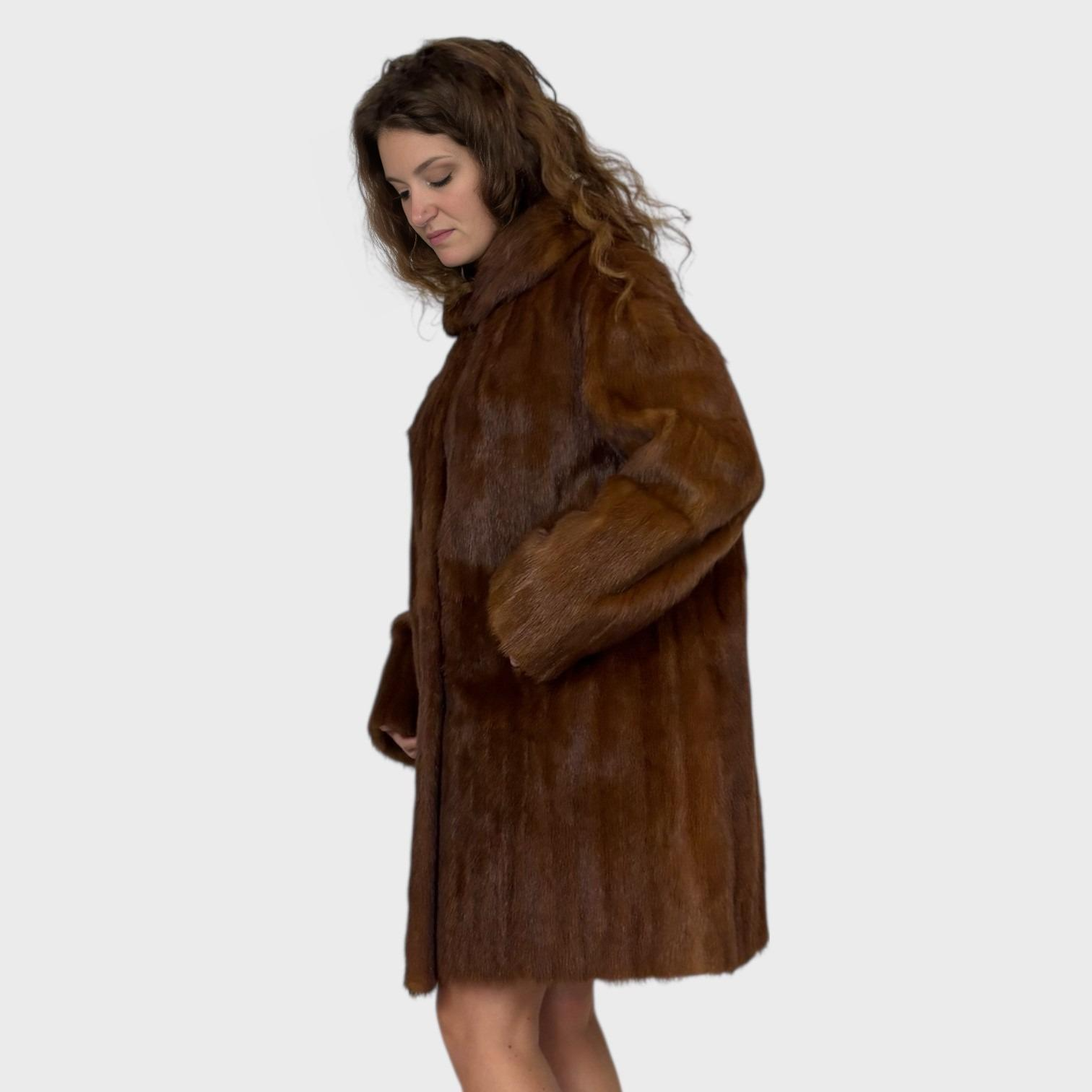 Brown dyed China Mink Jacket
