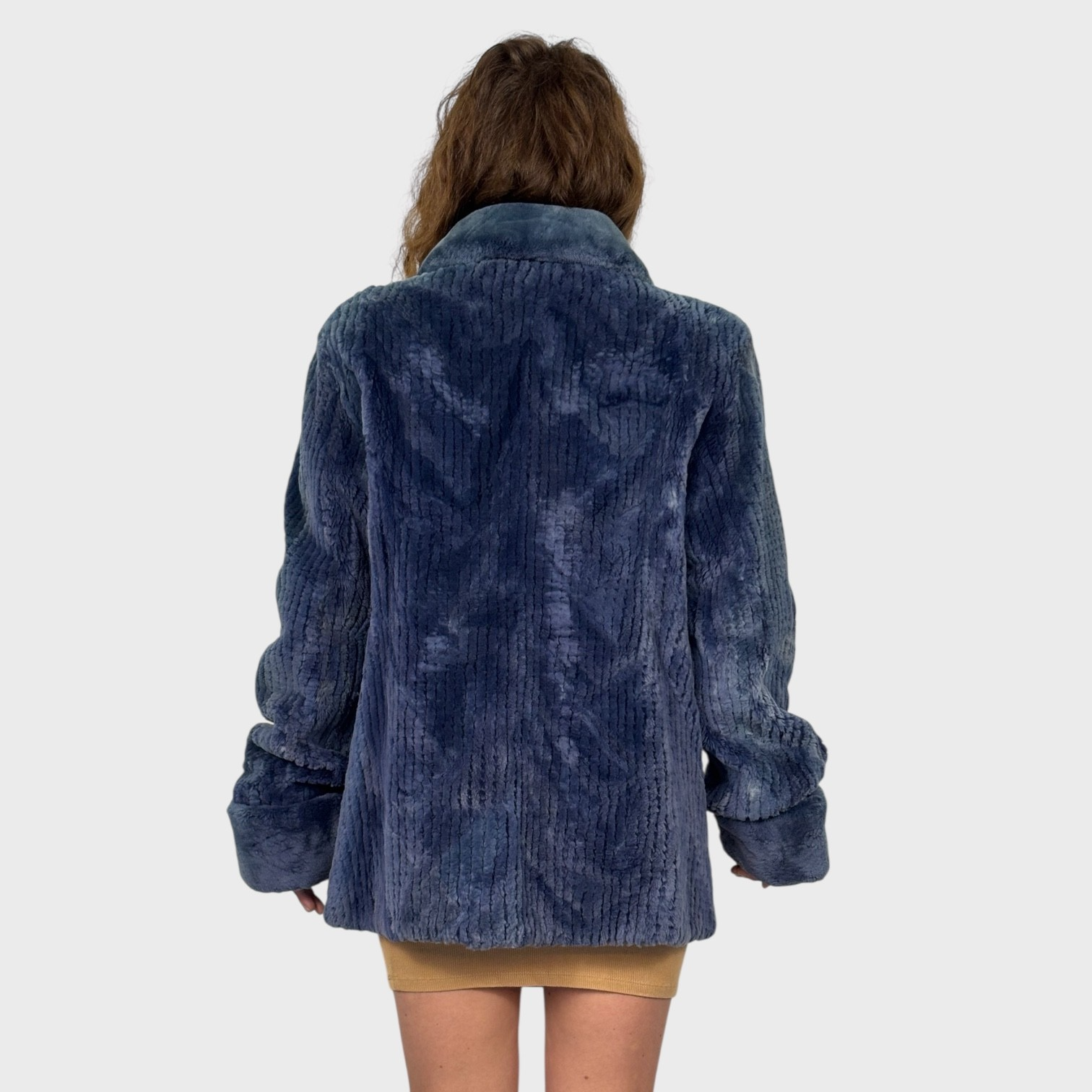 Denim Blue Sheared Beaver Jacket
