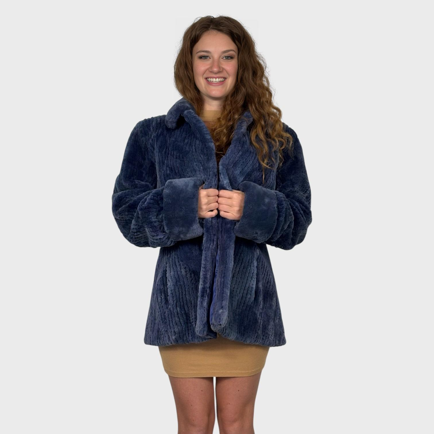 Denim Blue Sheared Beaver Jacket