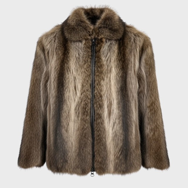 Natural Raccoon Jacket-Zipper Fronts