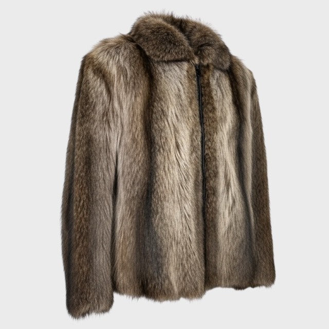 Natural Raccoon Jacket-Zipper Fronts