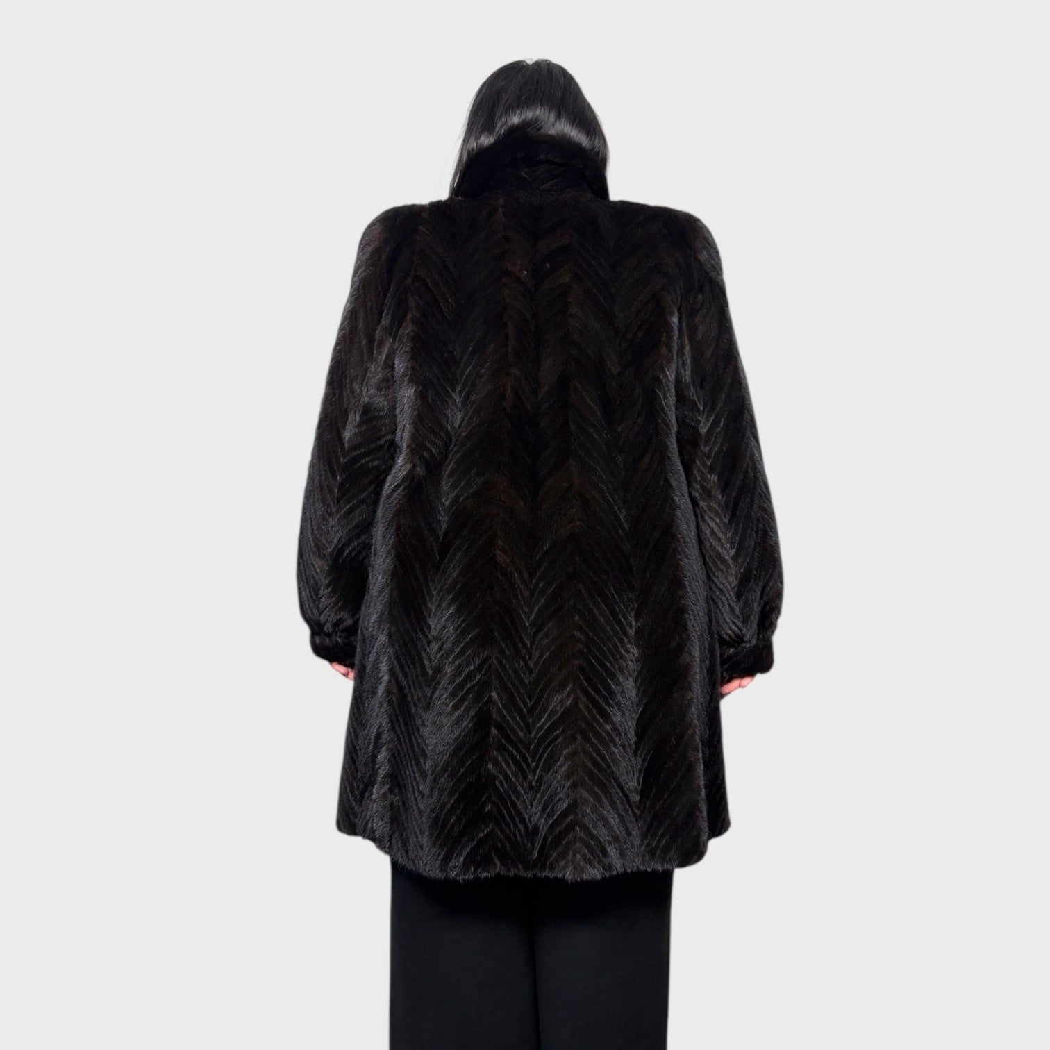 Black Mink Tail 7/8 Coat