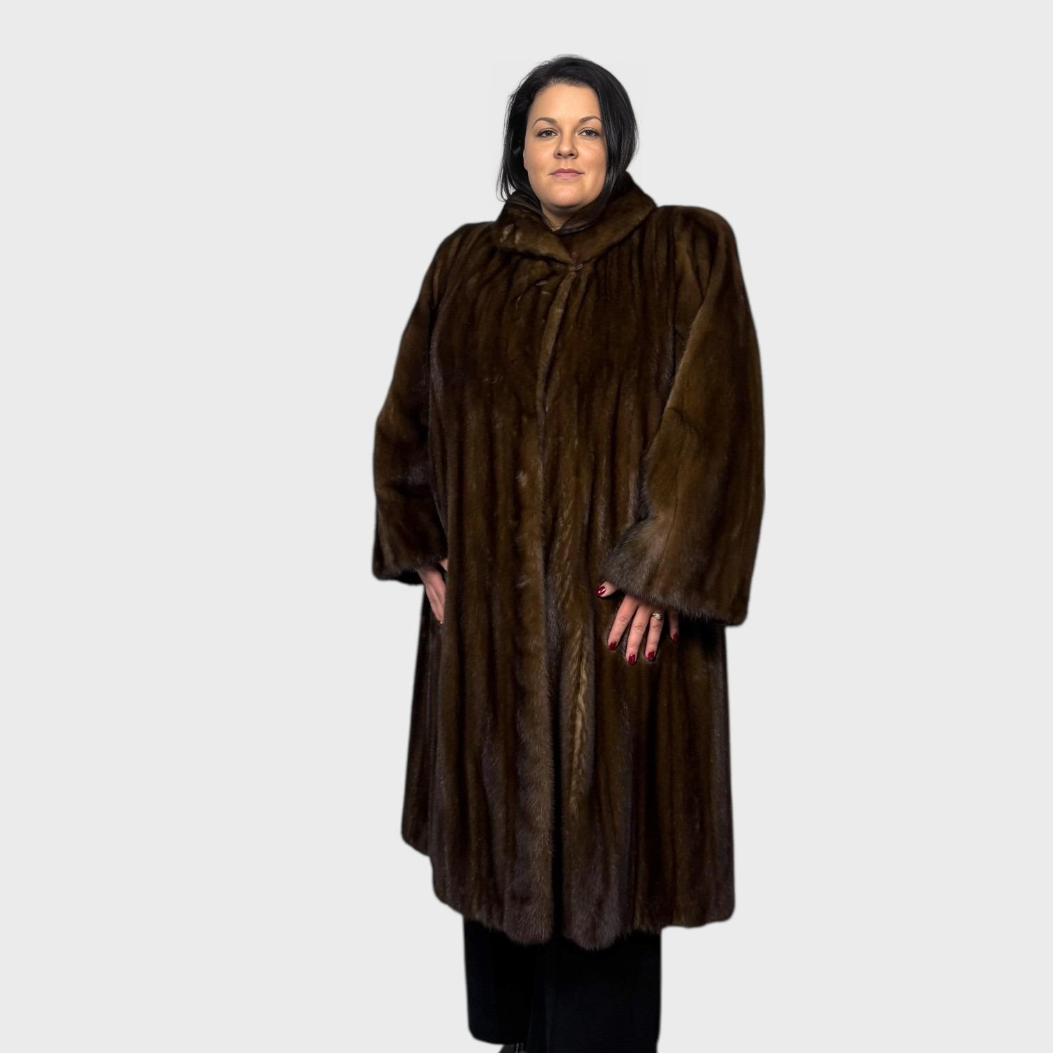 Natural Mahogany Female Mink Coat