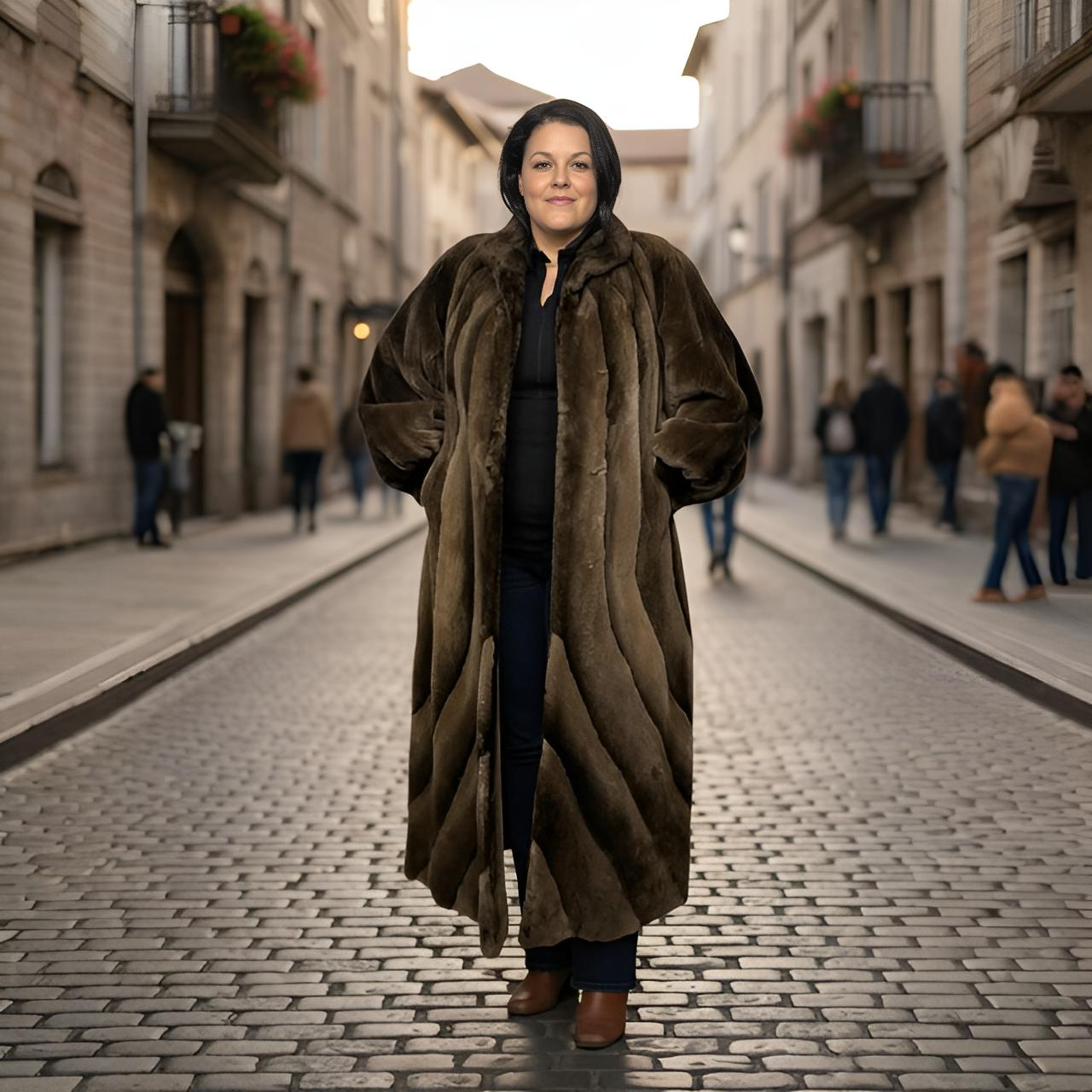 Natural Sheared Beaver Coat - Directional