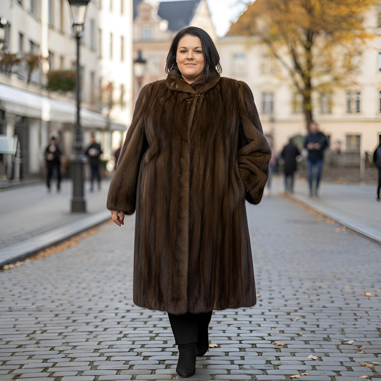 Natural Mahogany Female Mink Coat