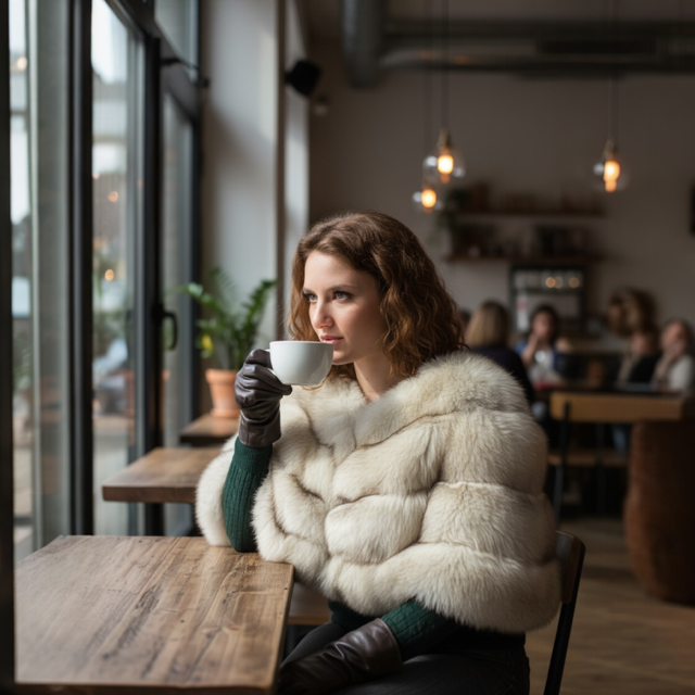 Blue Fox Stole -Upcycled Fur