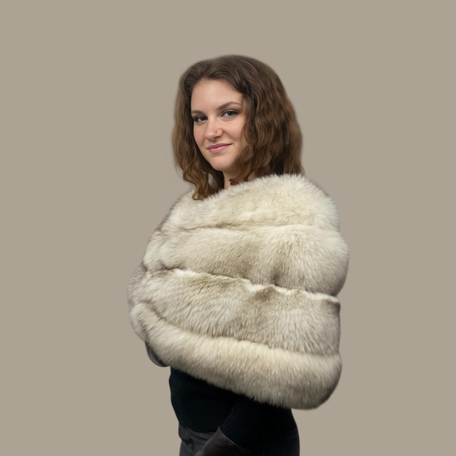 Blue Fox Stole -Upcycled Fur