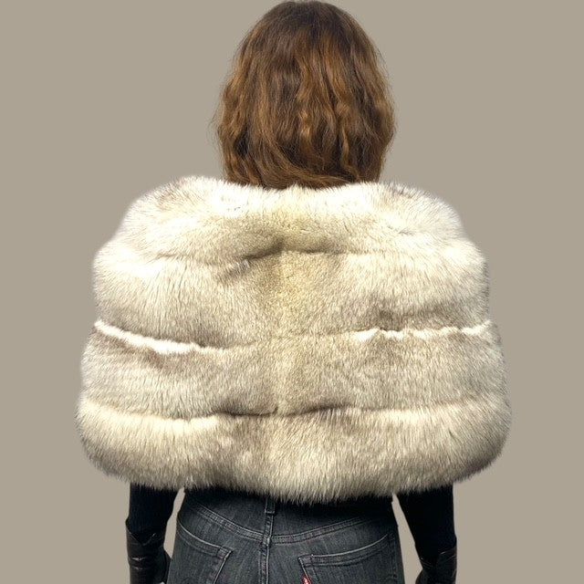 Blue Fox Stole -Upcycled Fur