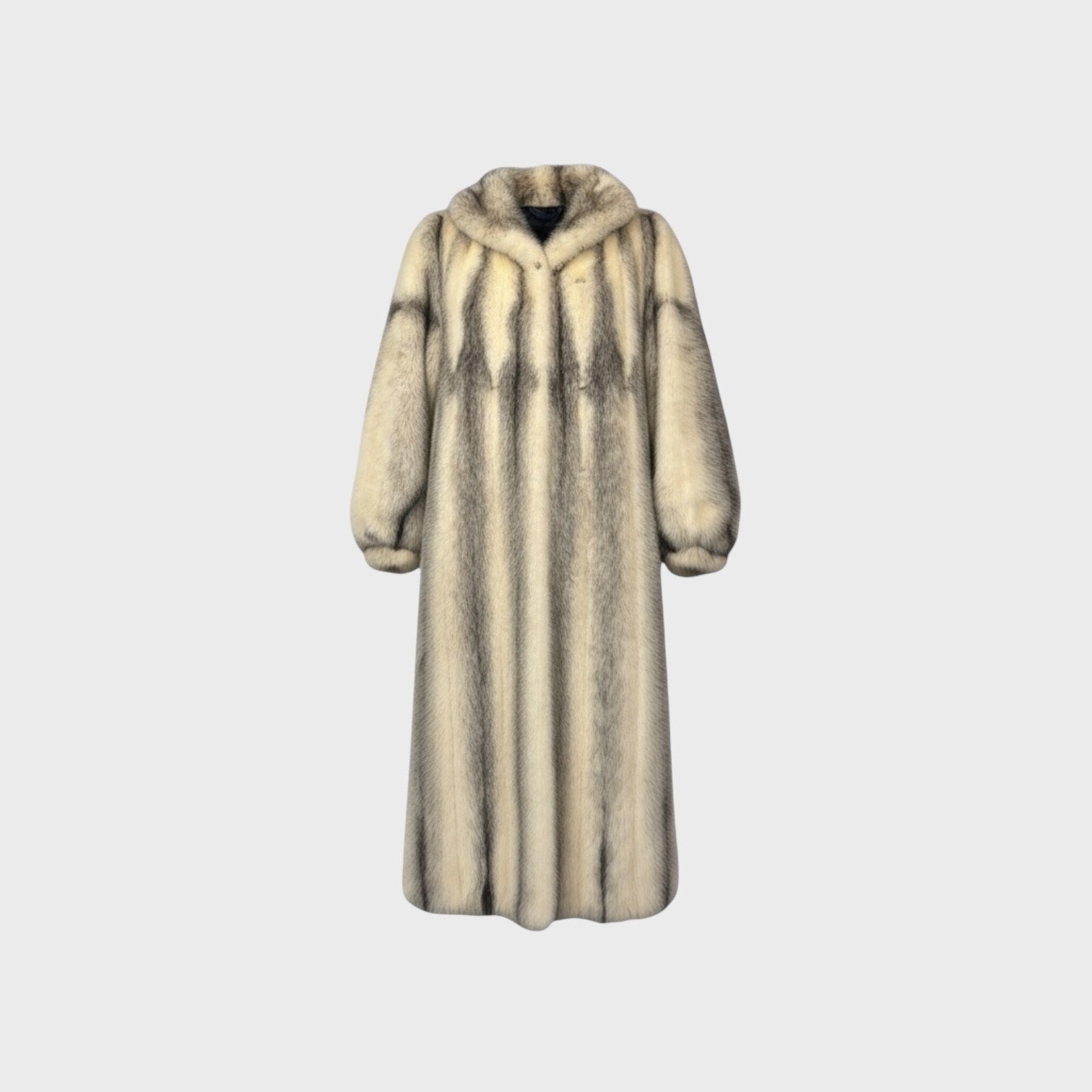 WOMEN'S BLACK CROSS MINK COAT - SIZE M