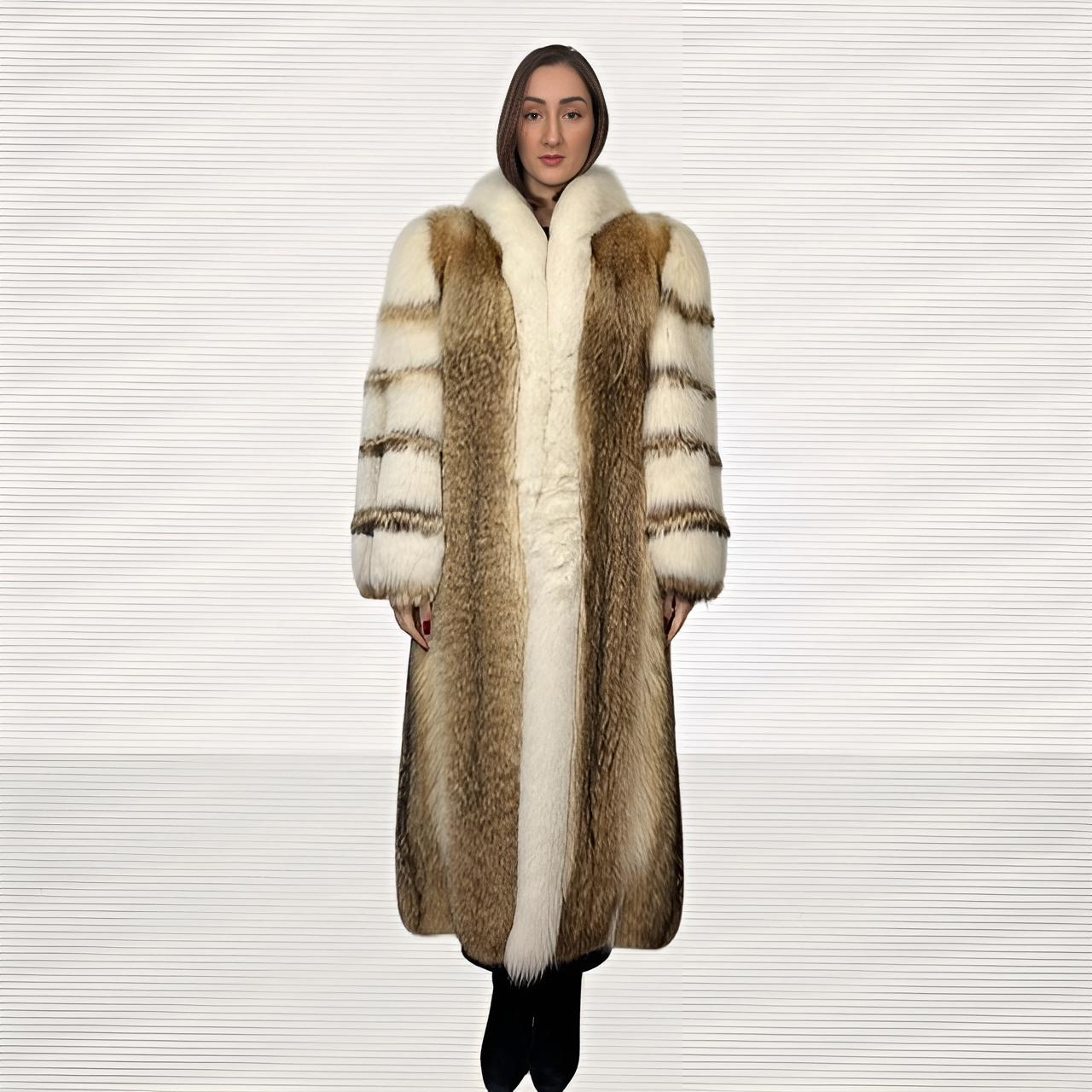 Coyote Coat with Shadow Fox Tuxedo And Sleeves