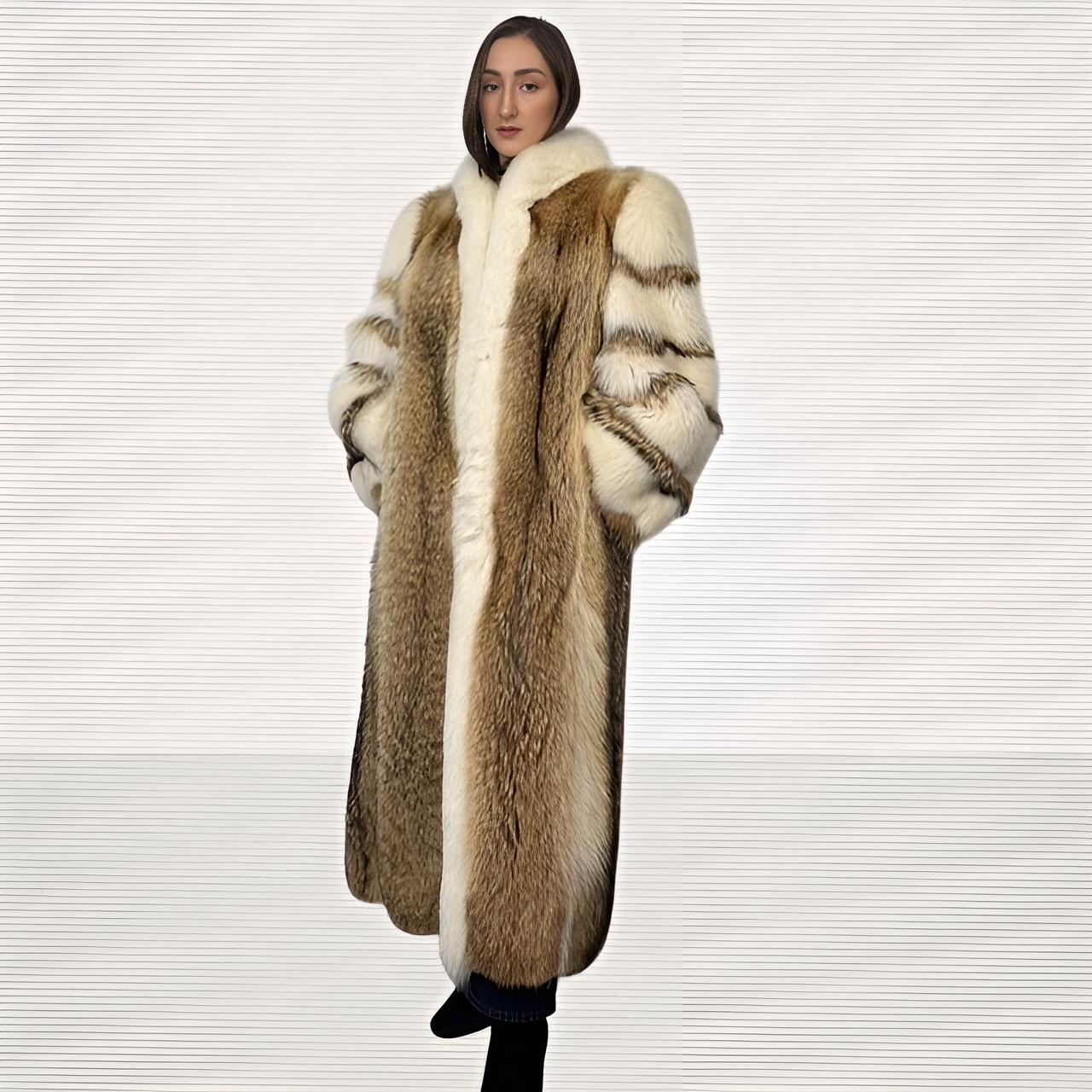 Coyote Coat with Shadow Fox Tuxedo And Sleeves