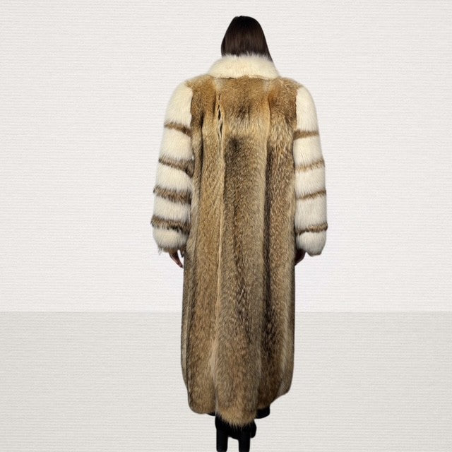 Coyote Coat with Shadow Fox Tuxedo And Sleeves