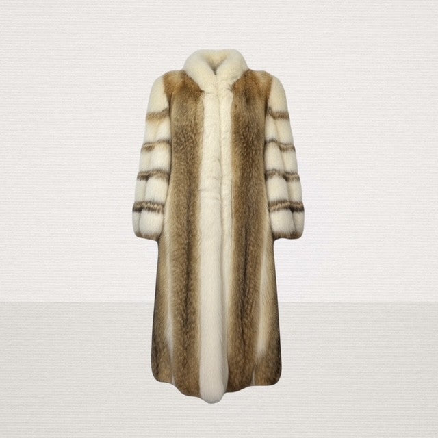 Coyote Coat with Shadow Fox Tuxedo And Sleeves