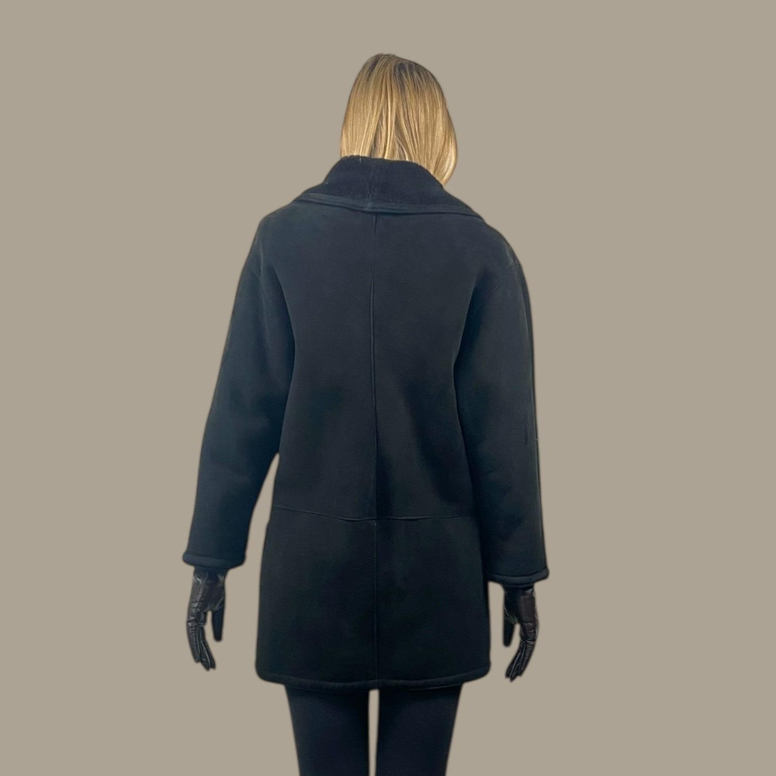 WOMEN'S BLACK SHEARLING Jacket