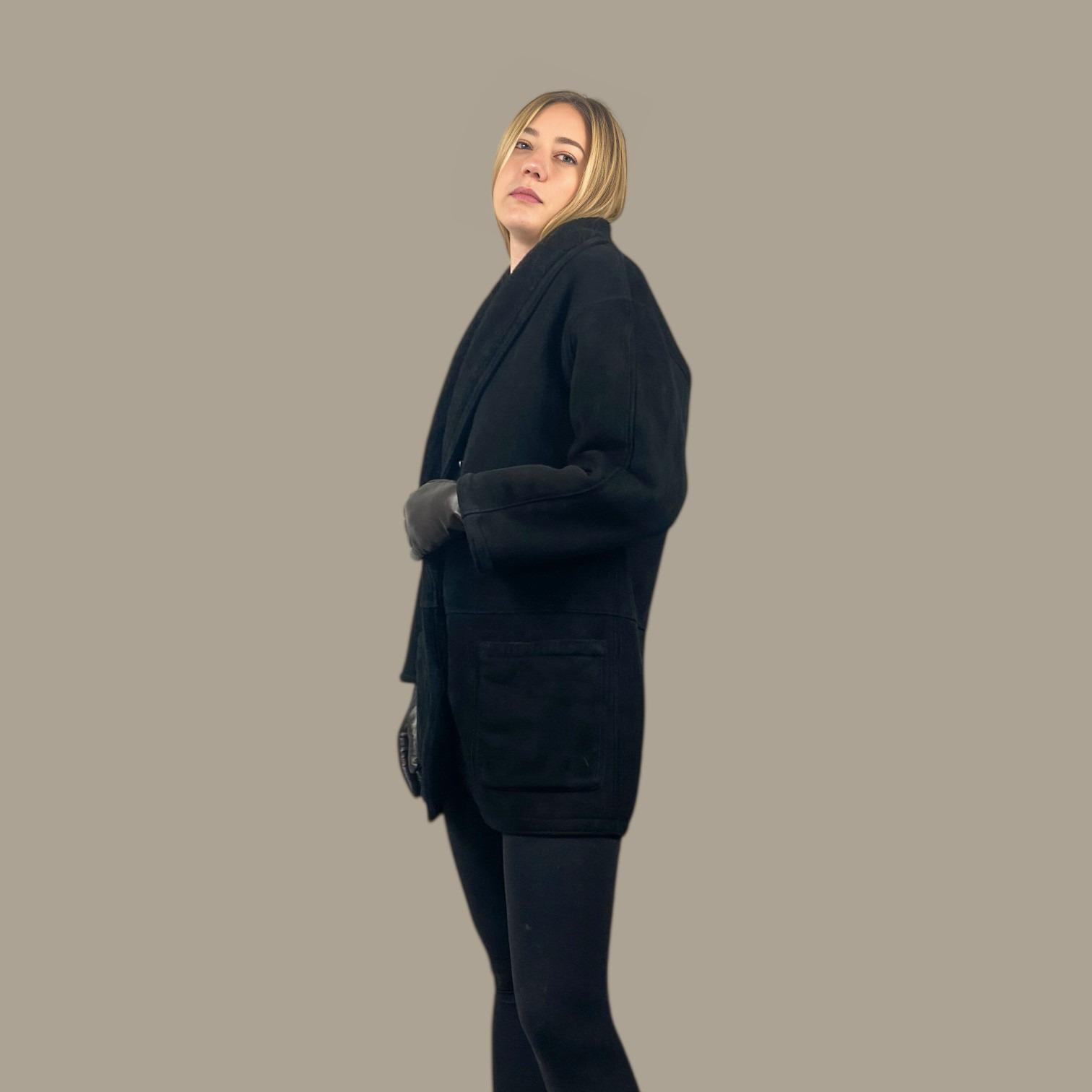 WOMEN'S BLACK SHEARLING Jacket