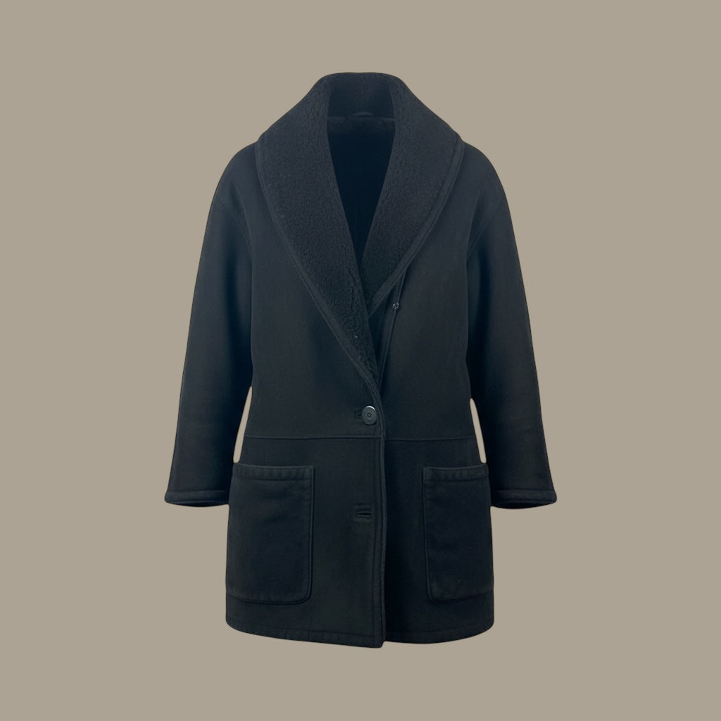 WOMEN'S BLACK SHEARLING Jacket